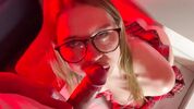 Девушка в очках добывает сперму 3 раза подряд Californiababe